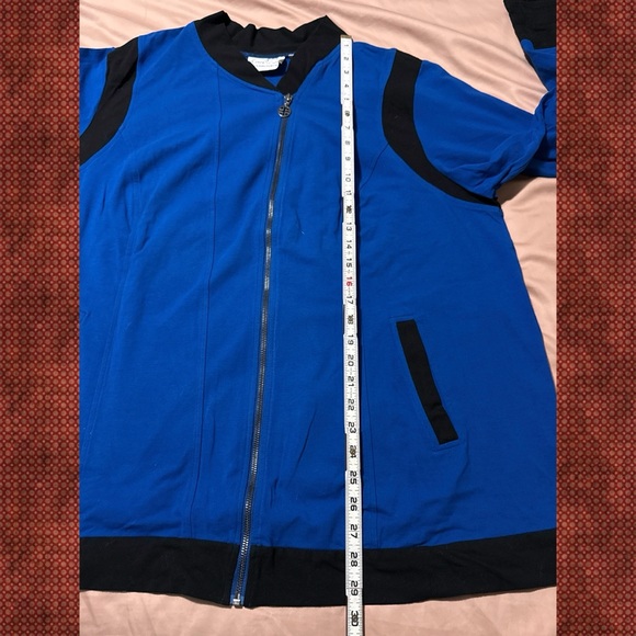 Linea Leisure by Louis Dell'Olio Knit Jacket, 2X Baltic Blue A267866 - Picture 12 of 15